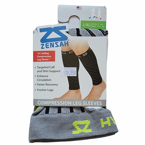 Zensah Other New Zensah Compression Leg Sleeves Gray L Xl Poshmark